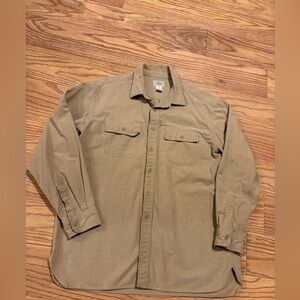 L.L. Bean Chamois Cloth Heavy Cotton Button Down Shirt Men’s XL 0 MT03 Hiking